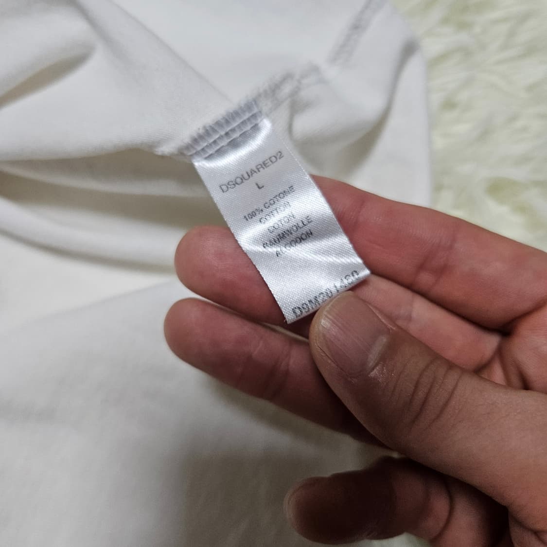 디스퀘어드2 가슴패치 라운드넥 슬림핏 반팔 티셔츠 L 상품이미지5