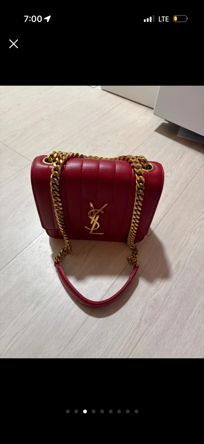 생로랑 레드 금장 체인 비키백 상품이미지3