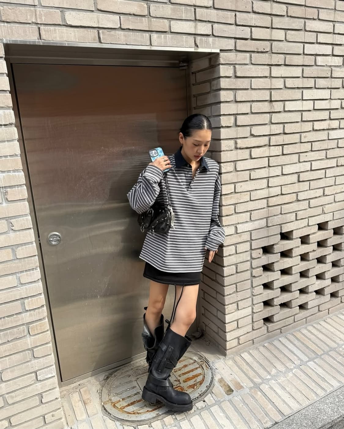 ORDES 오데스 헤일리 버튼 PK 티셔츠 (그레이) 미착용 상품이미지3