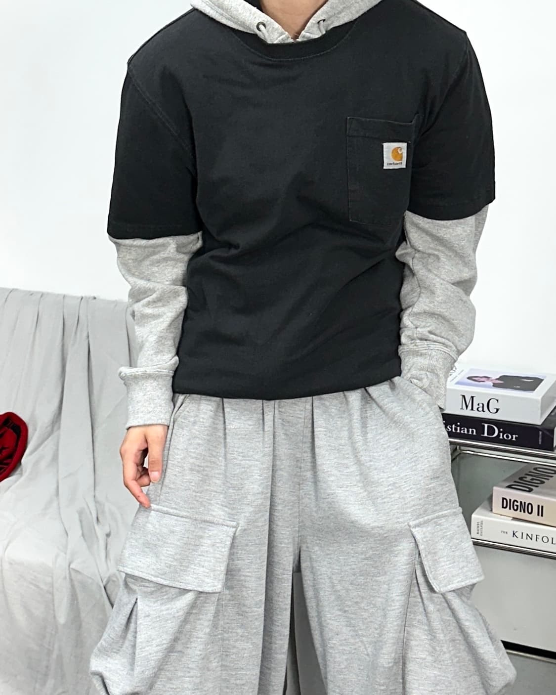 칼하트 블랙 포켓 반팔티 S 상품이미지2