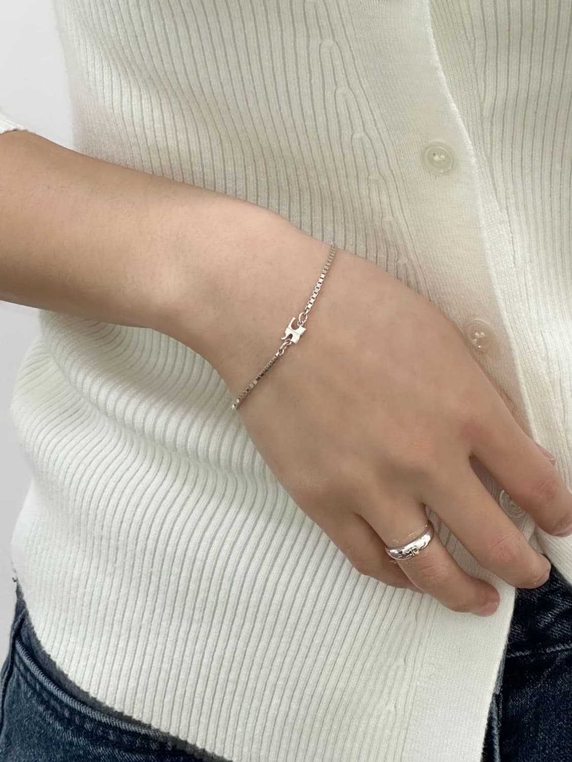 courreges / 꾸레쥬실버925 박스체인 팔찌  상품이미지10