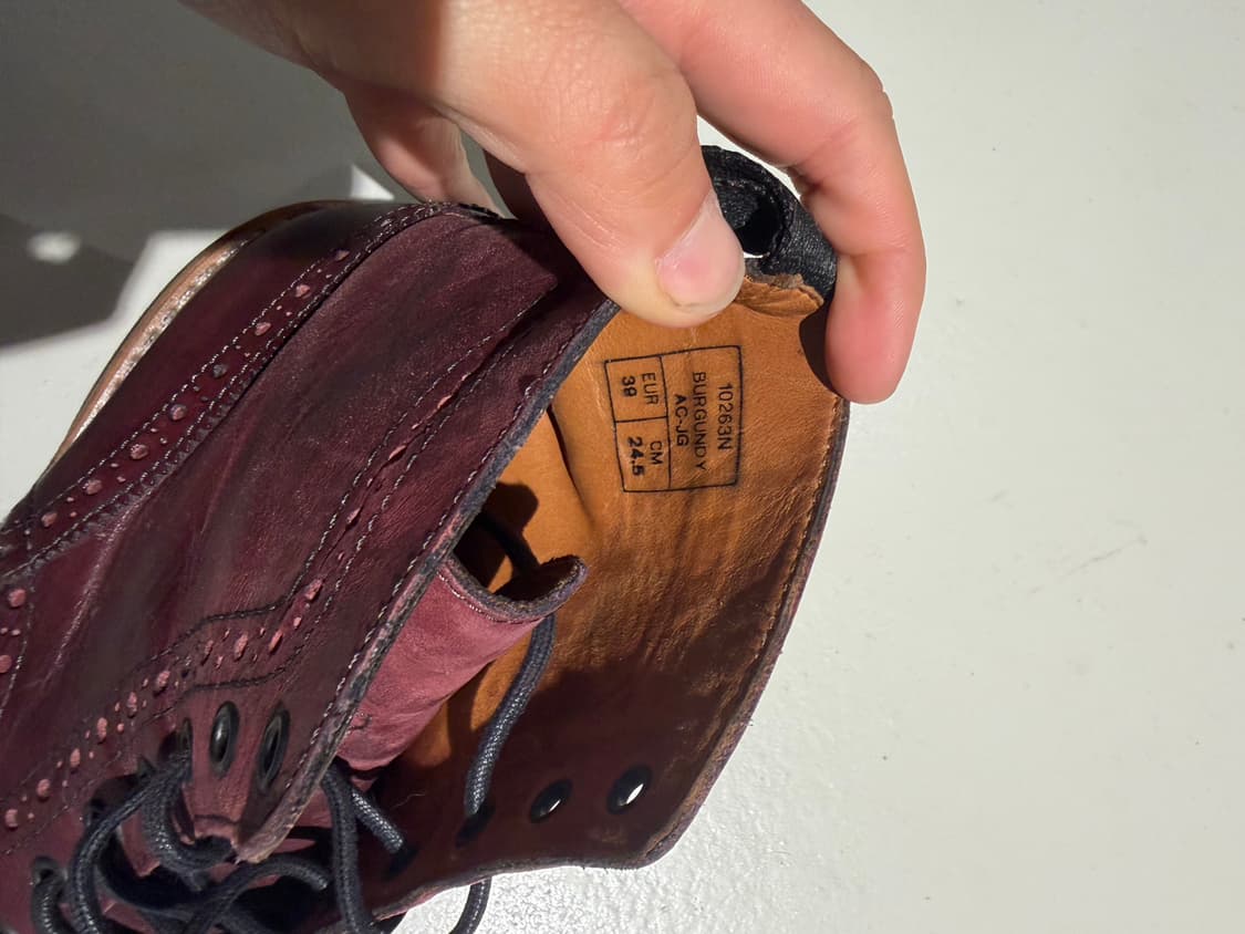 지안카를로 모렐리 웨스턴 버건디 브로그 윙팁 부츠 상품이미지5