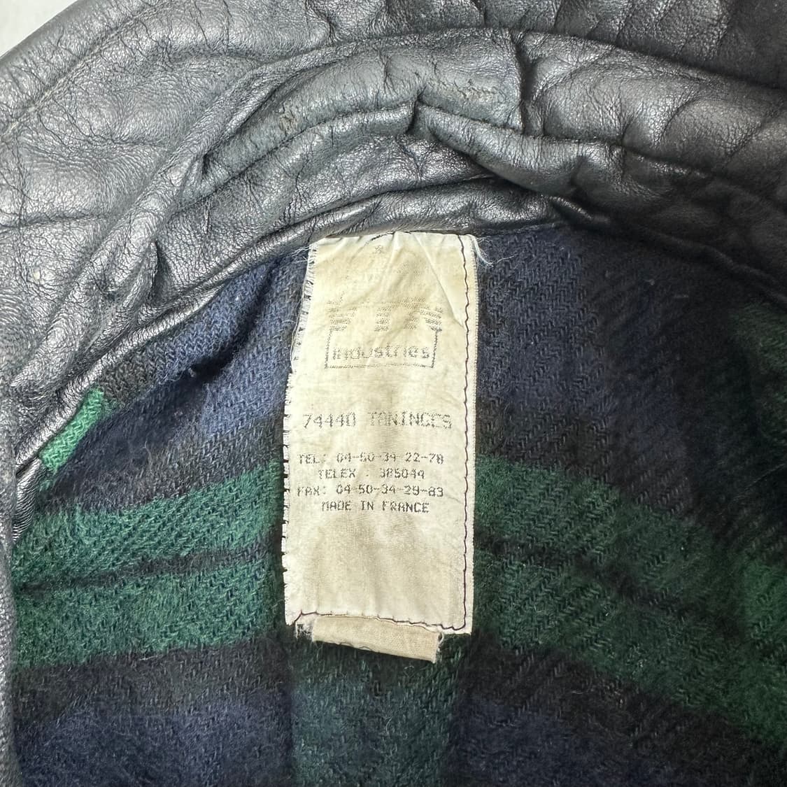 70s VTN inderstries 프렌치 파이어맨 하이넥 레더 코트 상품이미지10