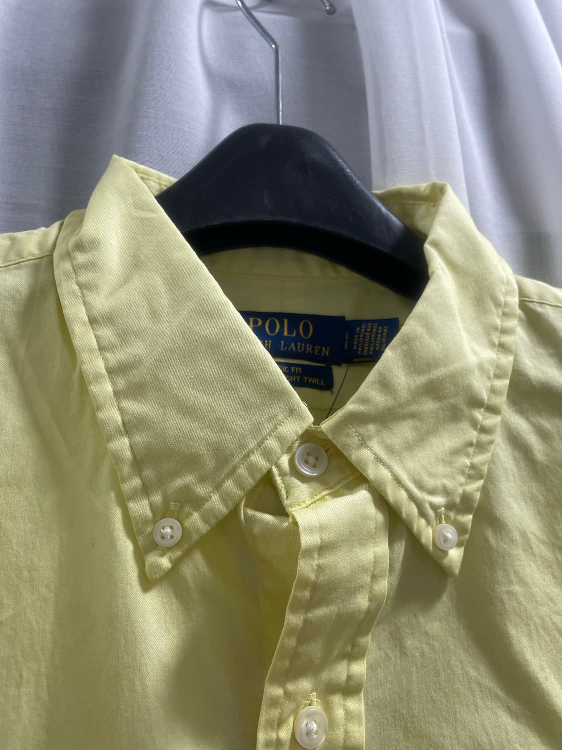 폴로 랄프로렌/ 클래식 핏 버튼다운 셔츠 옐로우/ L 상품이미지3