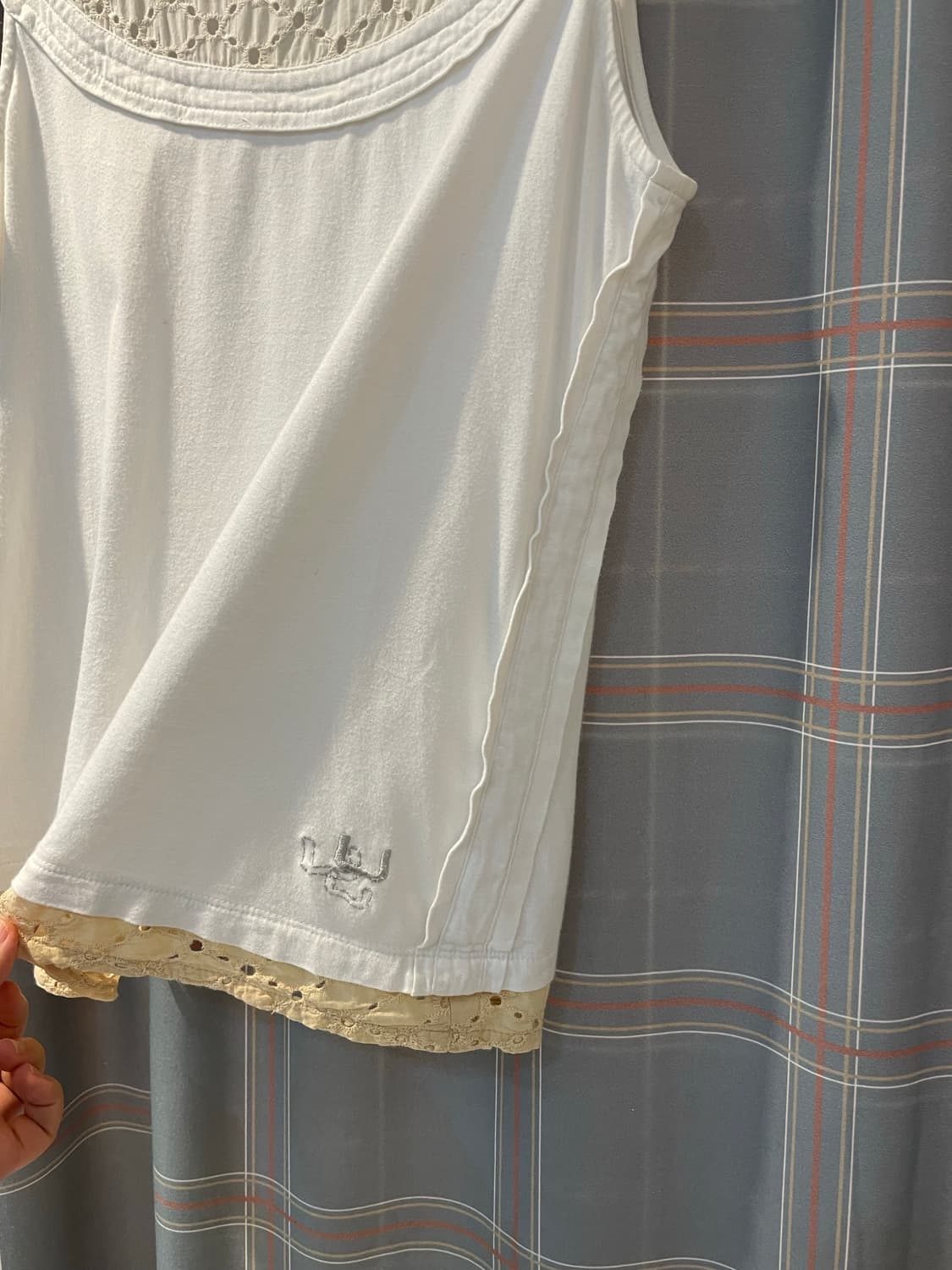 일본빈티지 펀칭아일렛 슬리브리스 상품이미지3