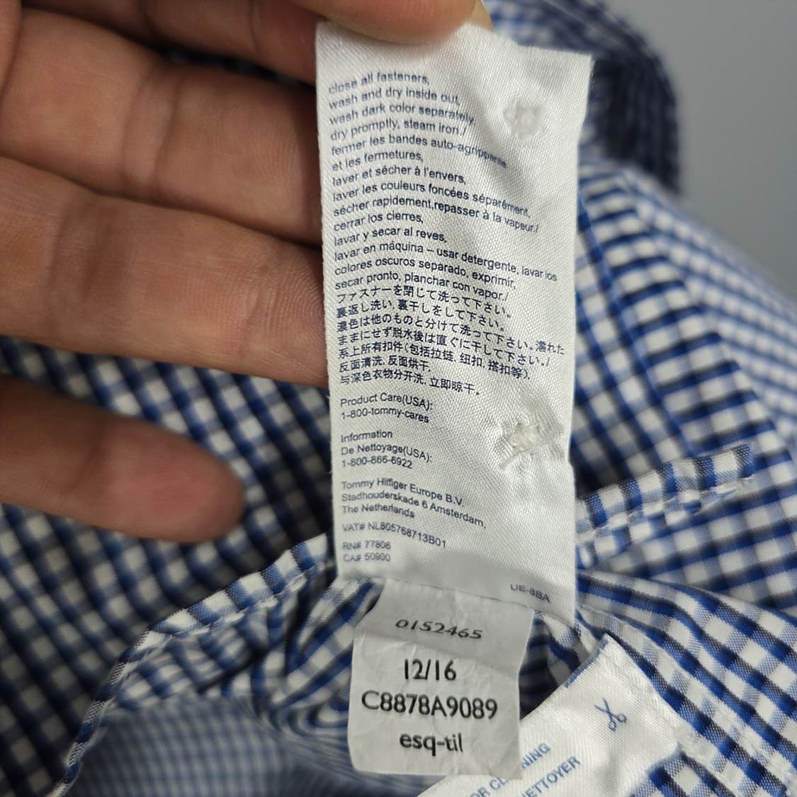 타미힐피거 80수 2PLY 체크 셔츠 L (100-105) 상품이미지7