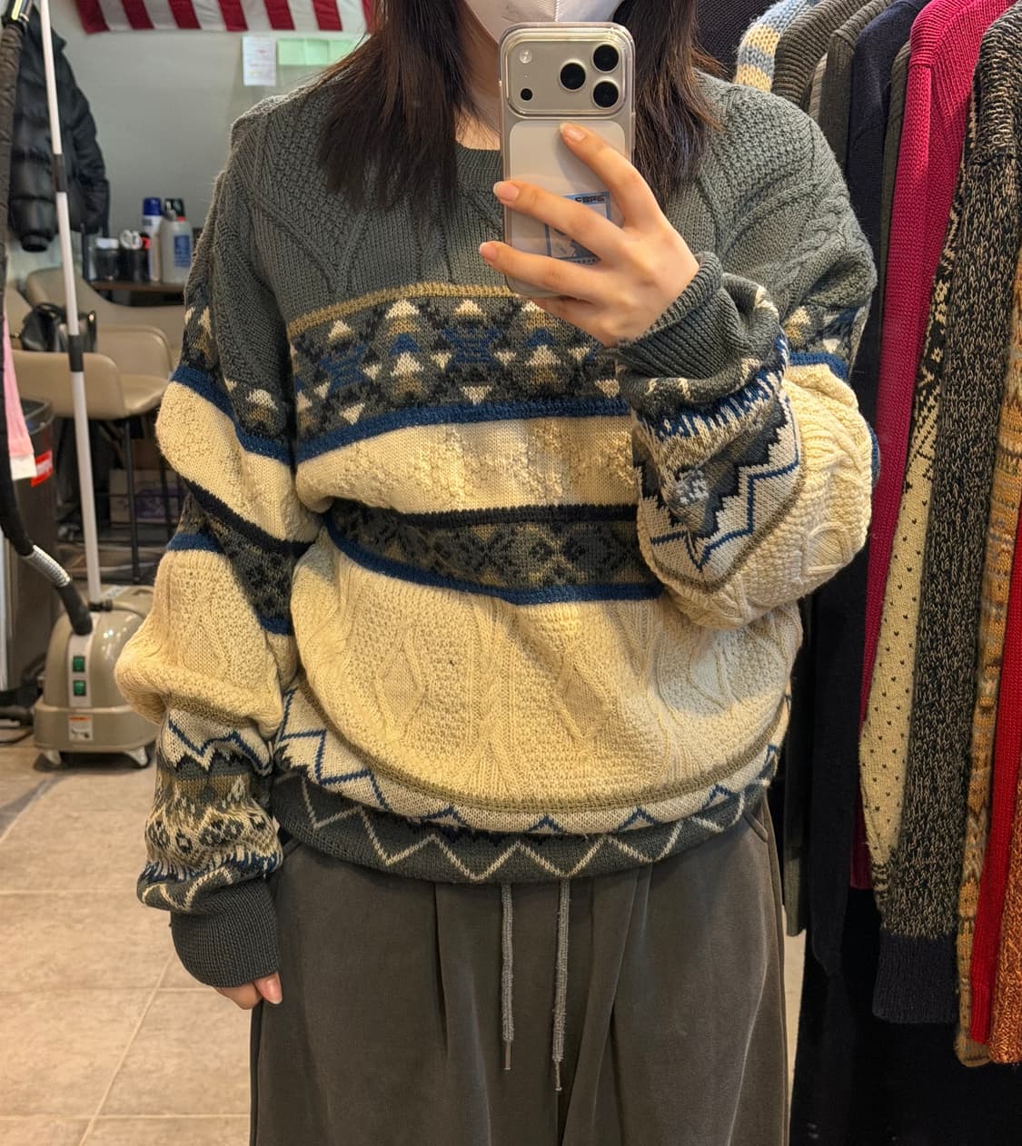 [NO.9] 펜들턴 차콜 패턴 니트 상품이미지1