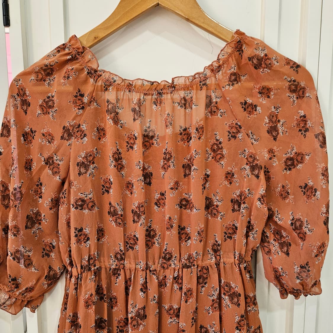 레스트로즈(LEST ROSE) 플라워 쉬폰 원피스 상품이미지6