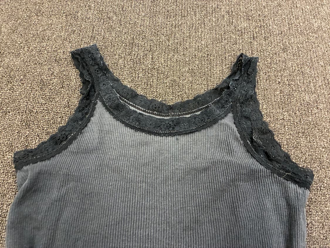 OS)Japanese vintage 여성 컬러 레이스 디테일 나시(이염) 상품이미지2