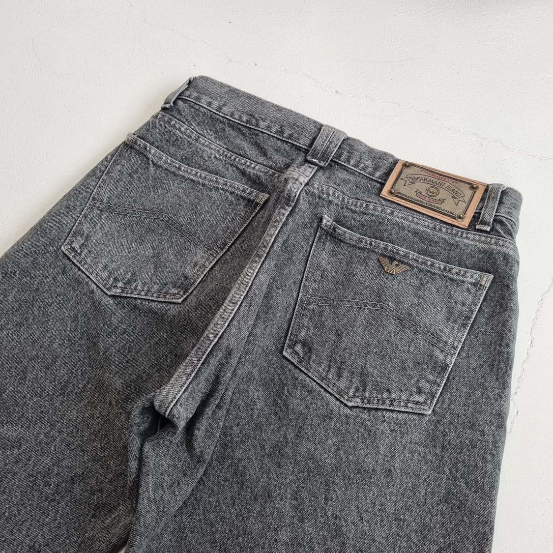 90S ARMANI JEANS 흑청 데님팬츠 - 32 상품이미지7