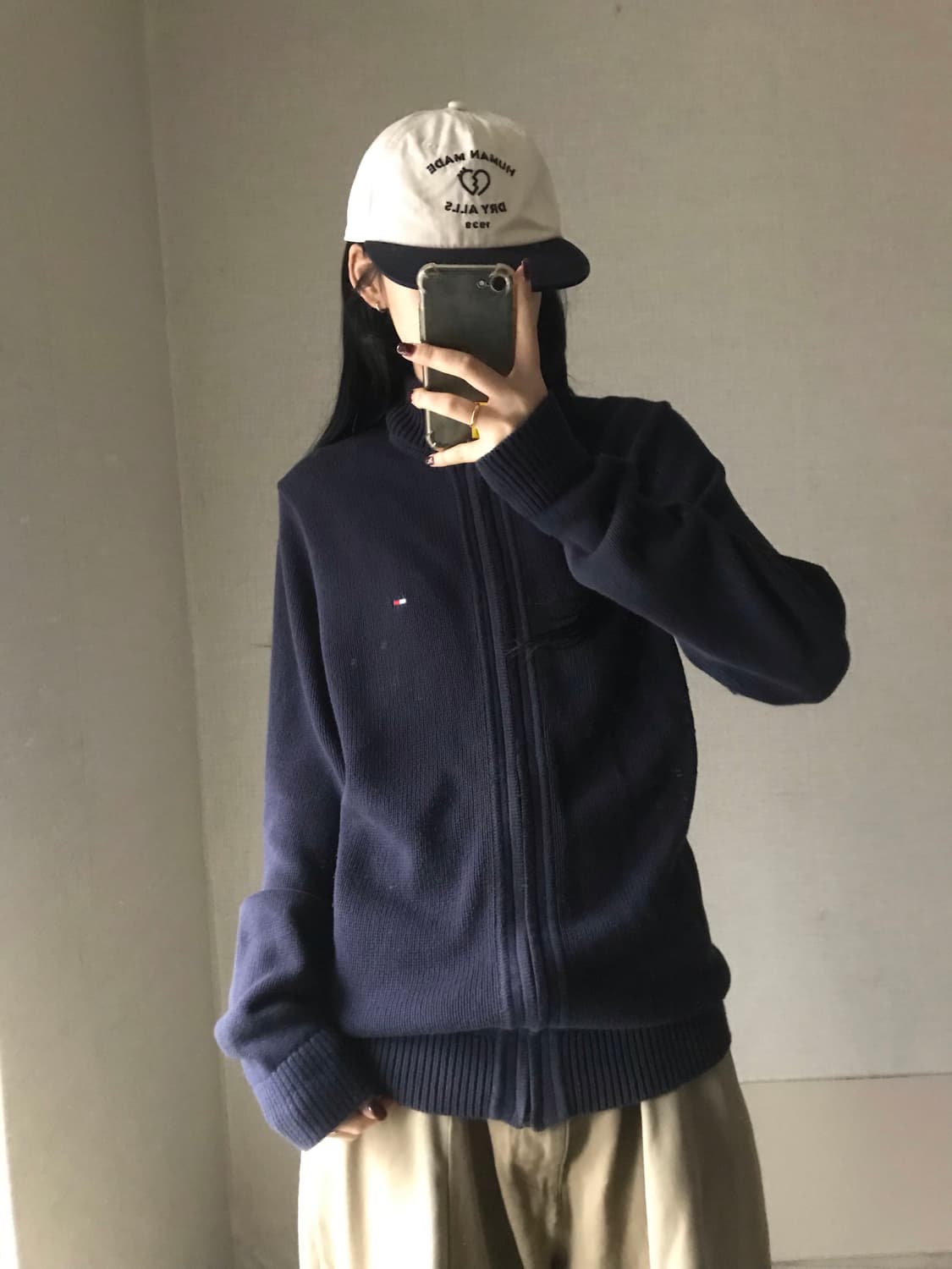 타미힐피거 네이비 오버핏 니트집업 상품이미지2