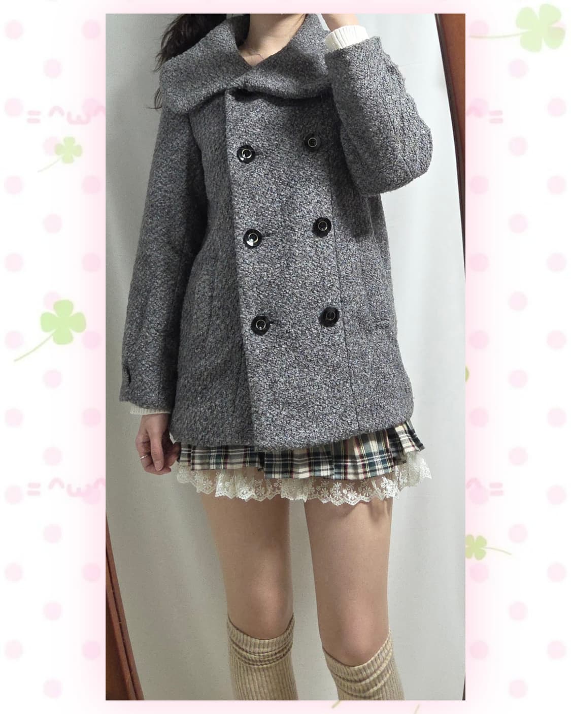 시네마클럽 그레이 부클레 코트 상품이미지1