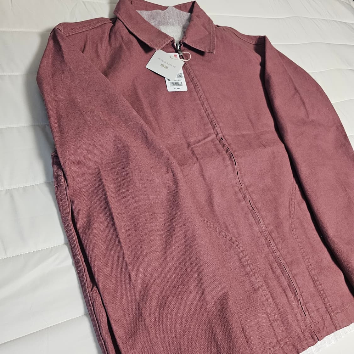 XL 새제품) 유니클로 X JW앤더슨 집업 블루종 더스티 핑크 피오 착용 상품이미지4