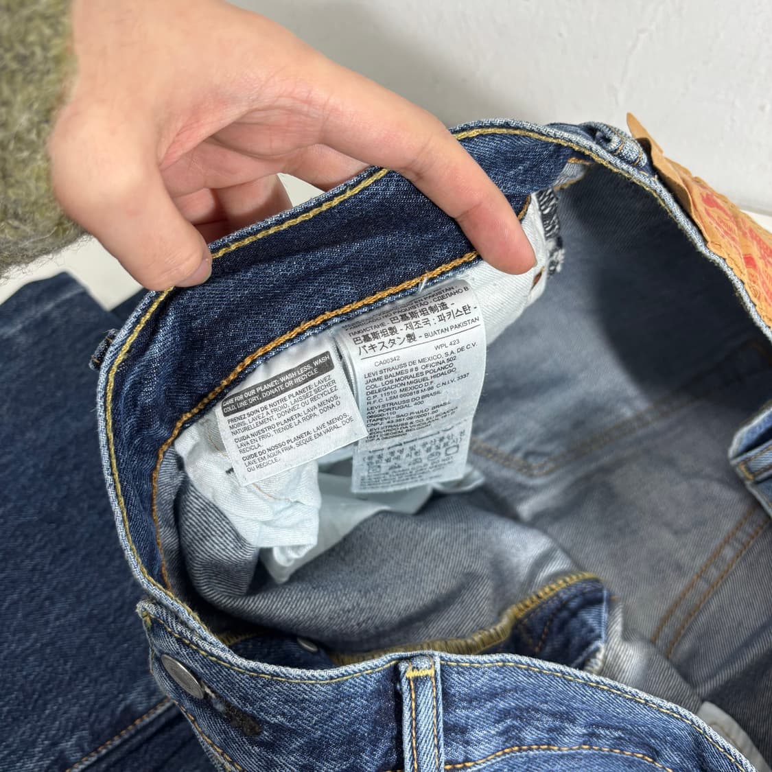 XL 36 리바이스501 레귤러핏 진청 버튼플라이 데님팬츠 상품이미지7