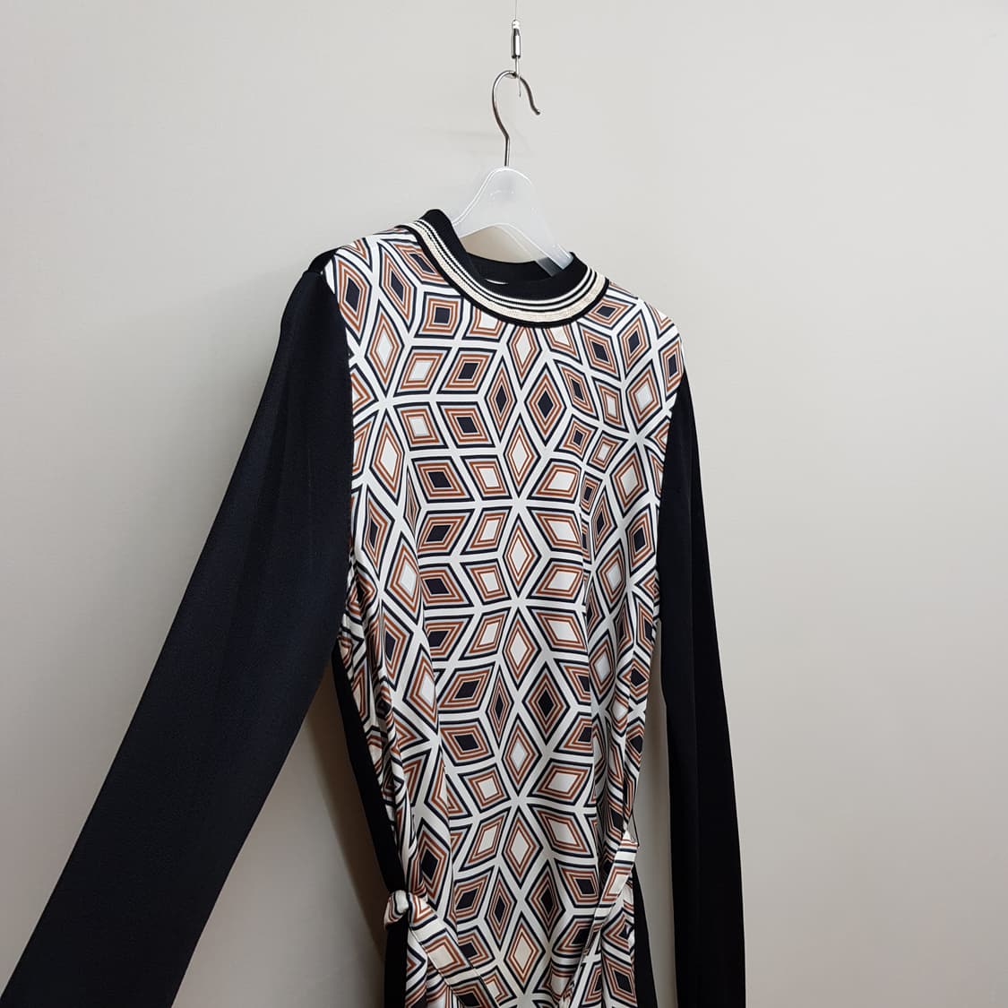 토리버치 기하학 패턴 니트 배색 벨트 원피스 M사이즈 상품이미지4