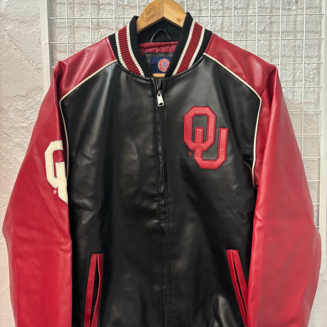 Gill Sports 오클라호마 수너스 풋볼 레더 자켓 L 상품이미지3