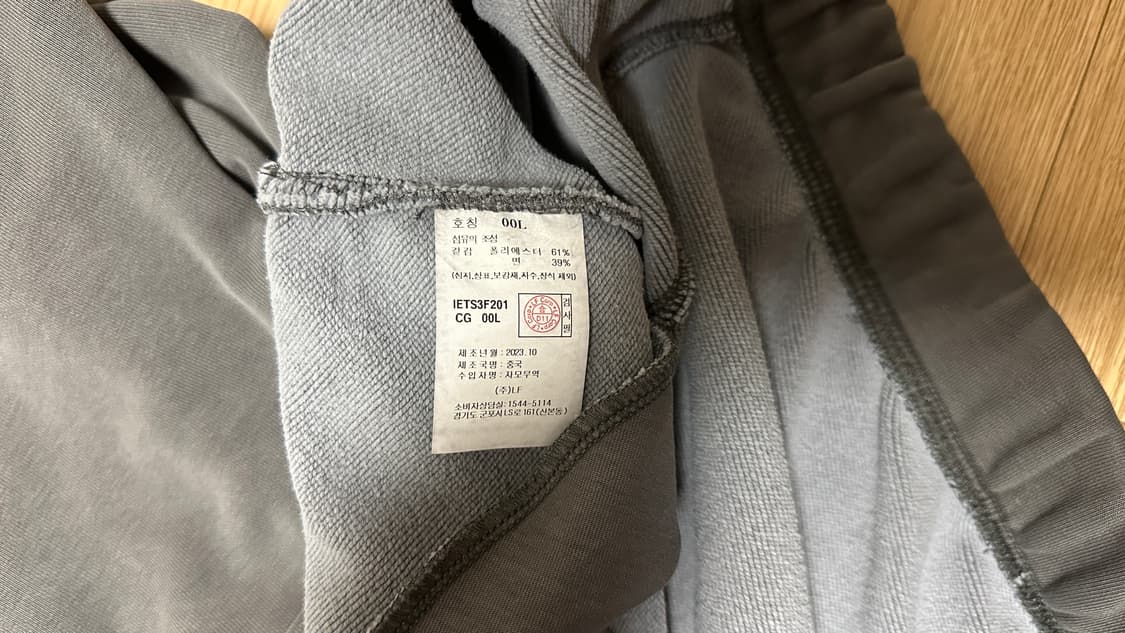 [L] 일꼬르소 피그먼트 다잉 후드티 차콜그레이 상품이미지5