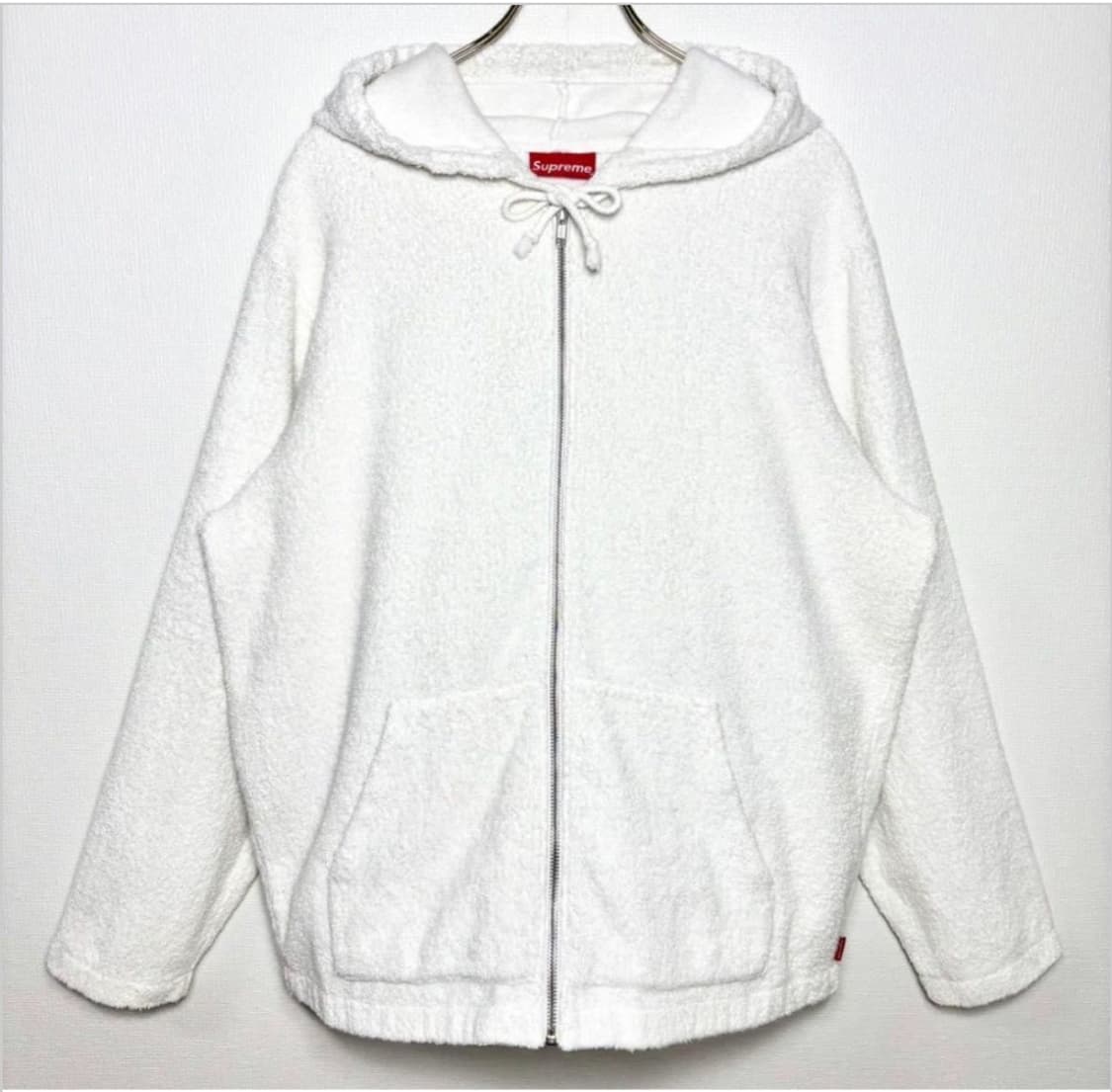 슈프림 자수 로고 화이트타올 후드집업 상품이미지4