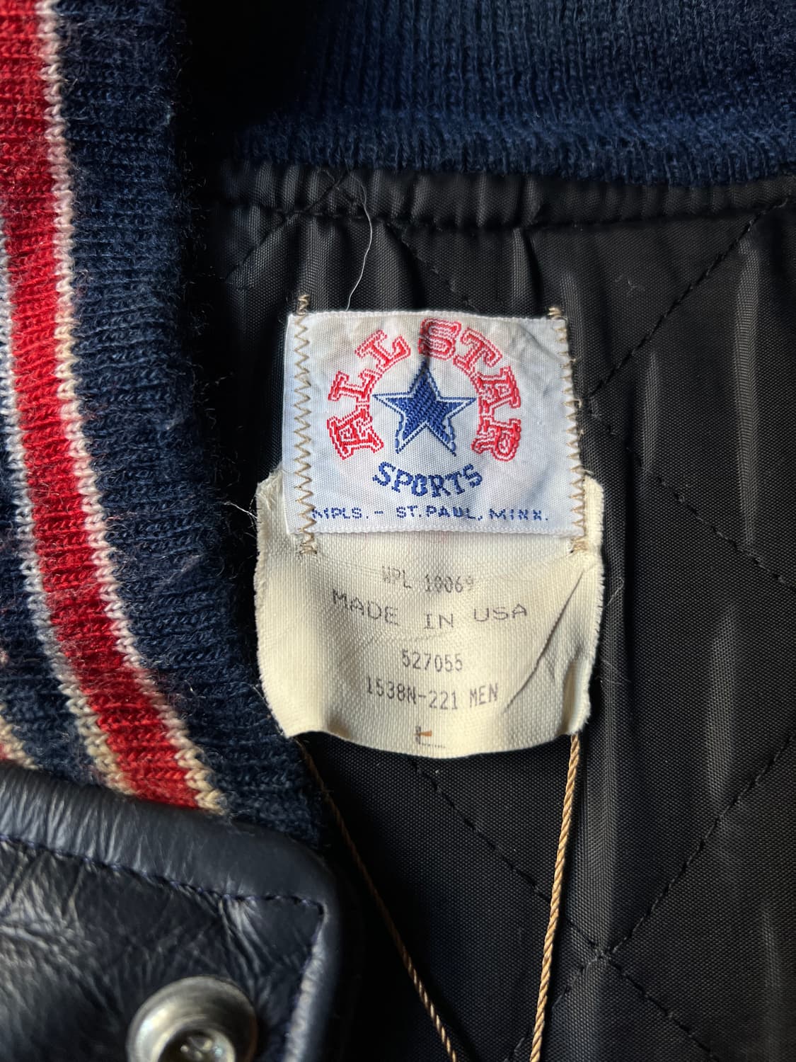 [L]90's Made in USA 올스타 리얼레더 바시티 자켓 상품이미지3