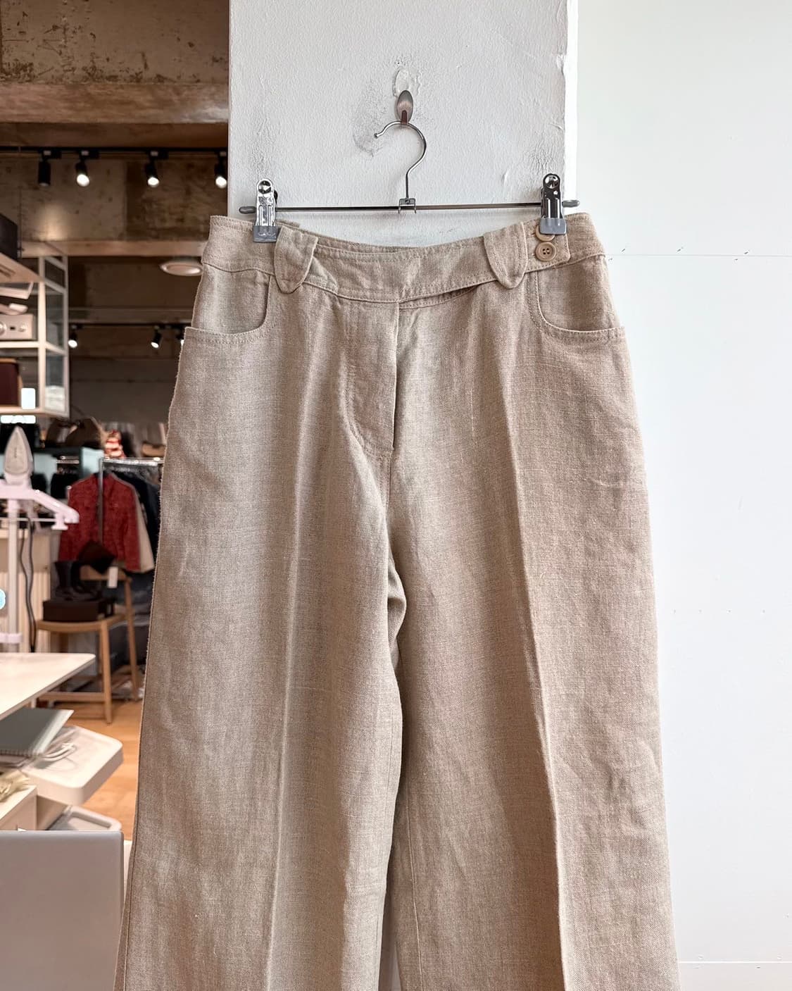 막스마라 위캔드 베이지 린넨 슬랙스 팬츠  상품이미지3