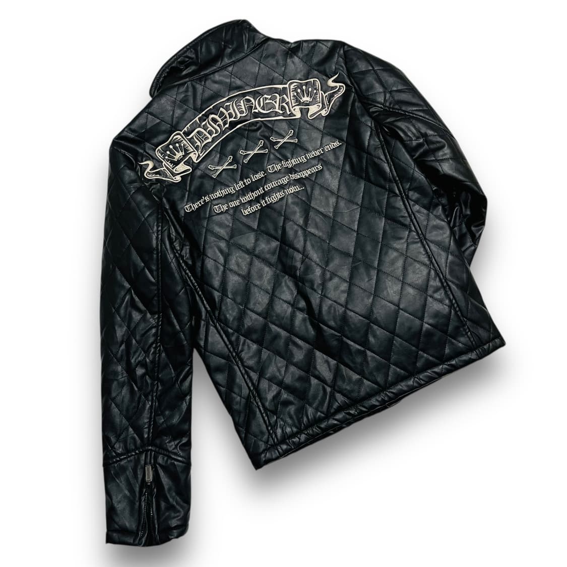펑크 DIVINER 싱글 라이더 비건 레더 퀼팅 자켓 상품이미지1
