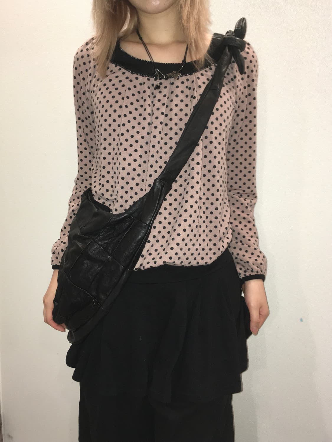 jpn vintage pink dot puff onepiece 상품이미지1