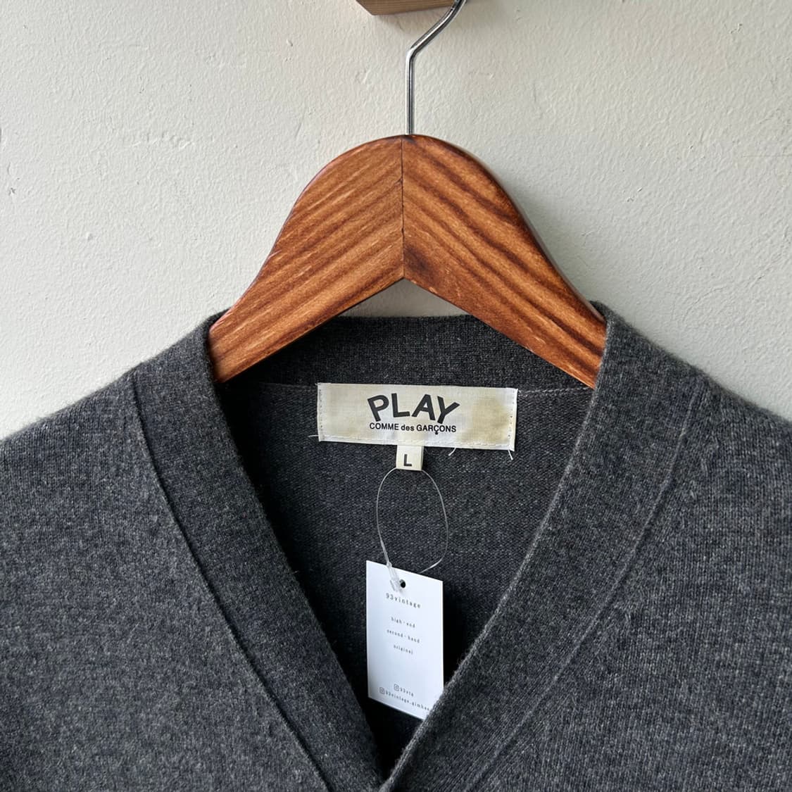 16254 - 꼼데가르송 레드 와펜 울 가디건 (울 100%) 상품이미지3