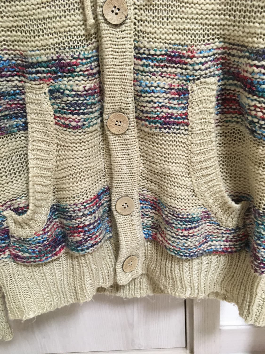 빈티지 베이지 단추 후드 상품이미지4