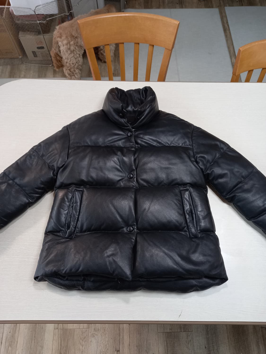 S85 ROBO 양가죽 구스다운 숏패딩 블랙 S-210 상품이미지1