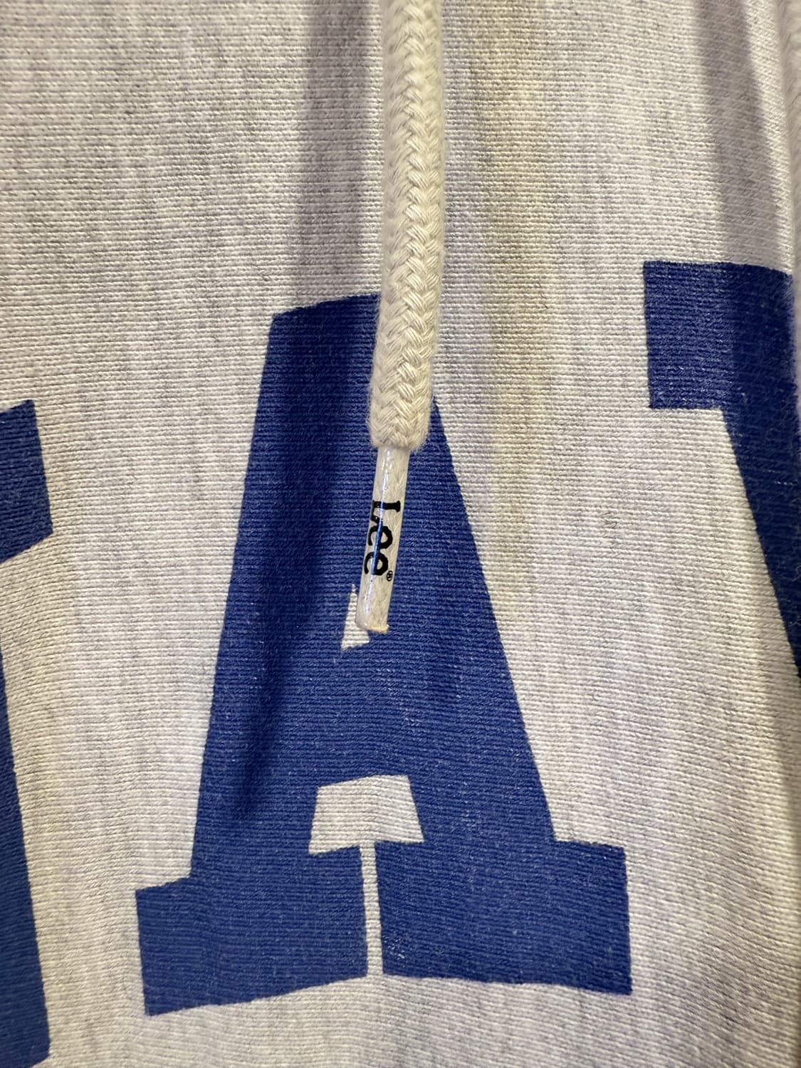 아웃스탠딩 네이비 로고 멜란지 후드티 상품이미지2