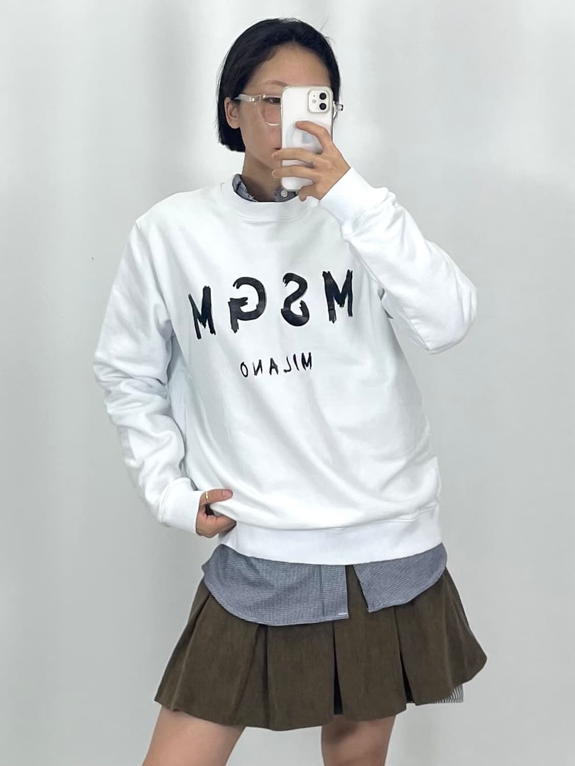  [XL]MSGM 화이트 맨투맨 상품이미지1