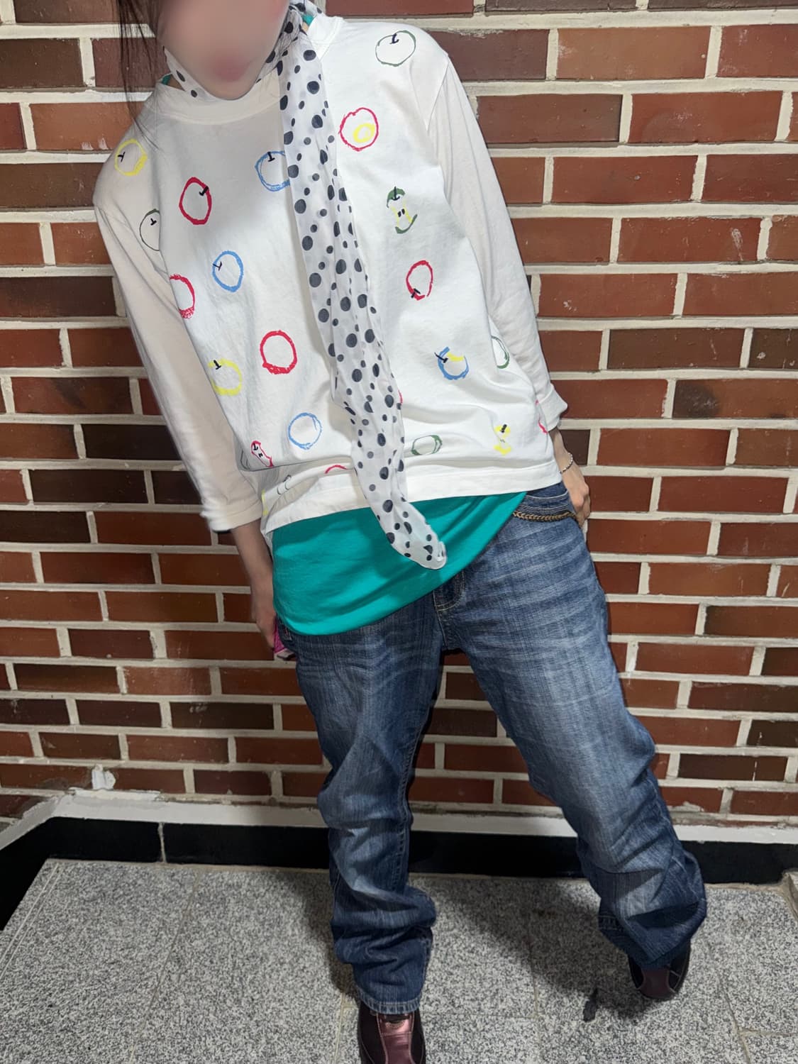 괴짜 사과걸 빈티지 코디세트 3pcs 상품이미지7