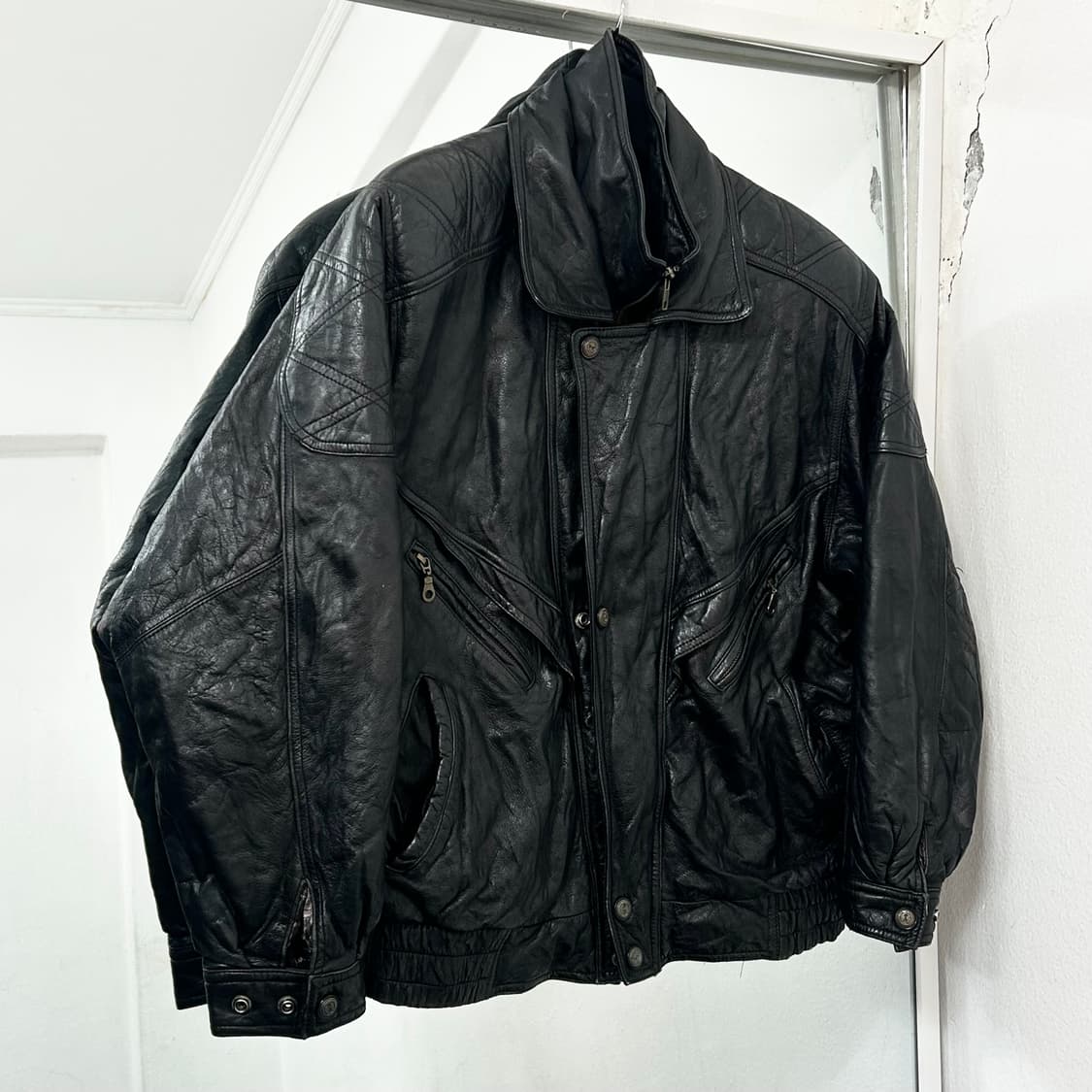 DAEDUCK 90s 양가죽 레이어드 봄버 자켓 상품이미지1