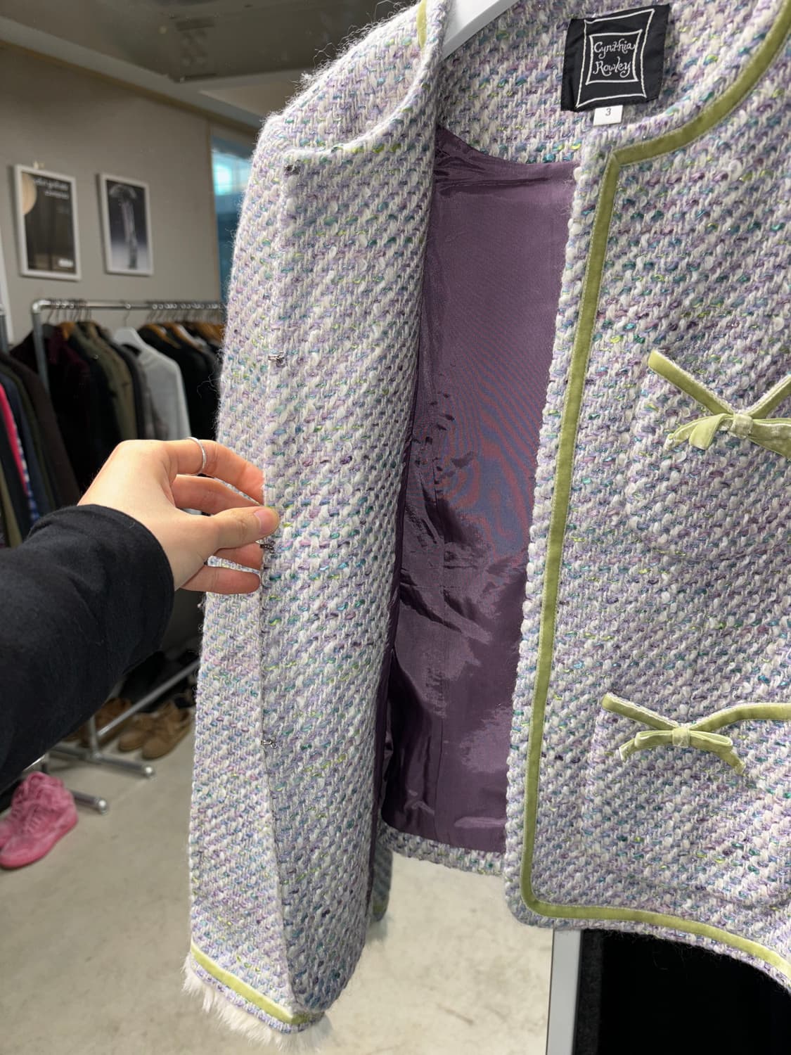 신시아 로리 래빗퍼 트위드 자켓 상품이미지5