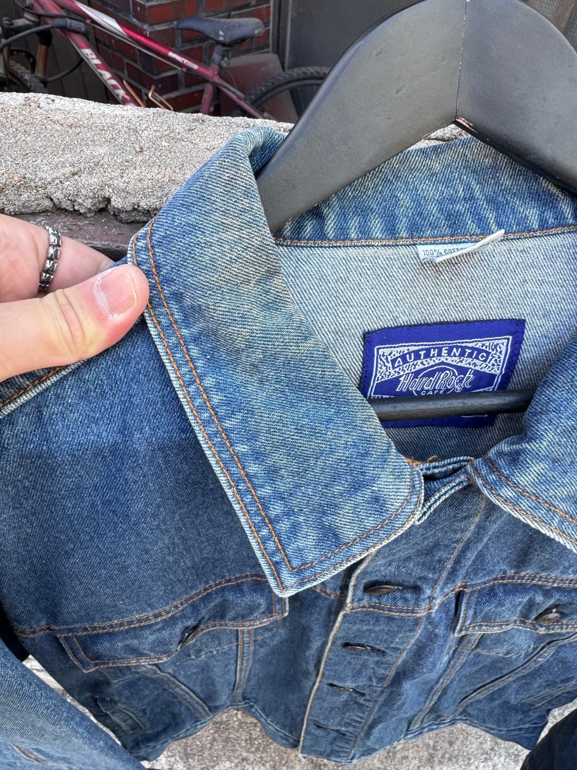 90s 하드락카페 나이아가라 폴스 워싱 데님 트러커자켓  상품이미지10