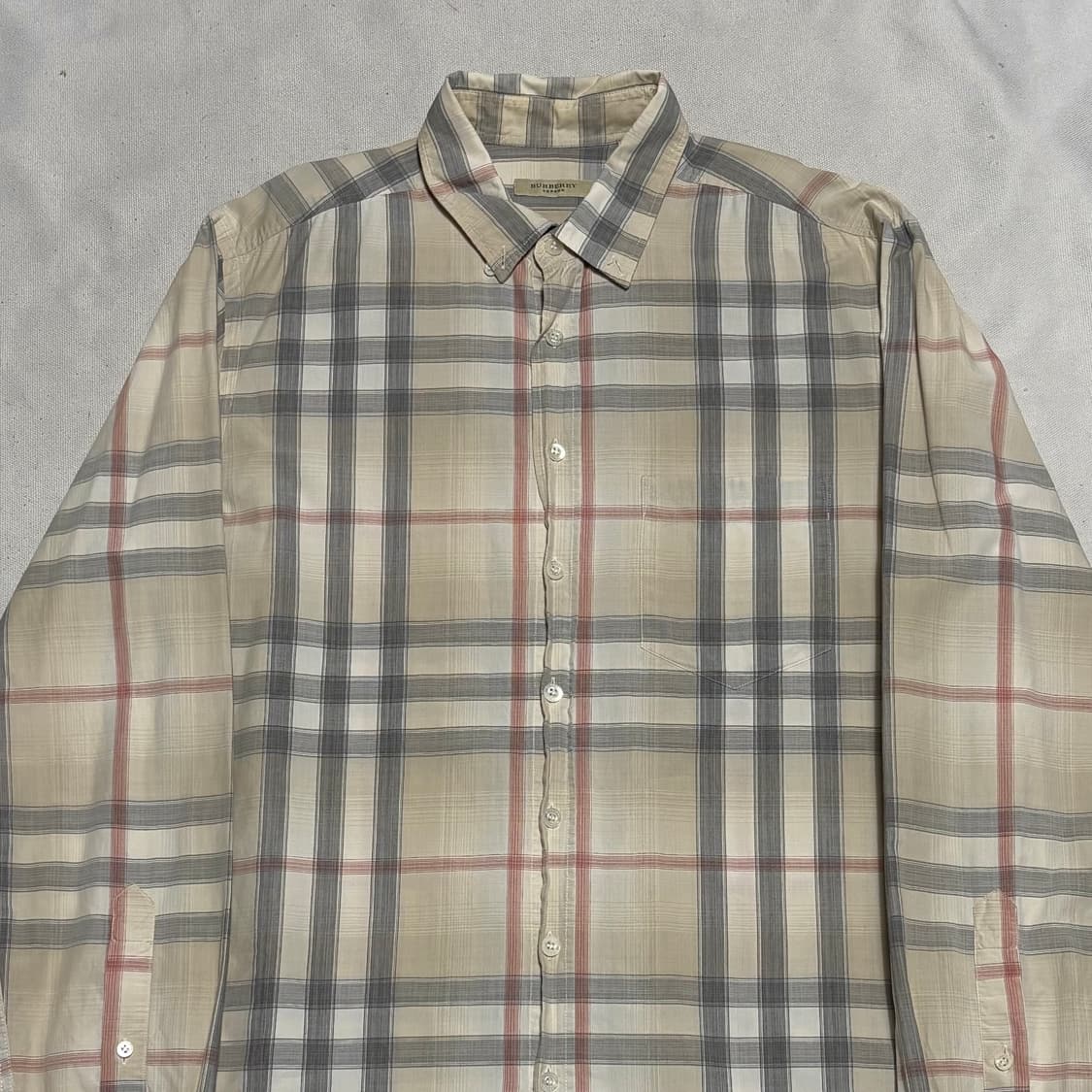 L 버버리 베이지 체크 셔츠 상품이미지1