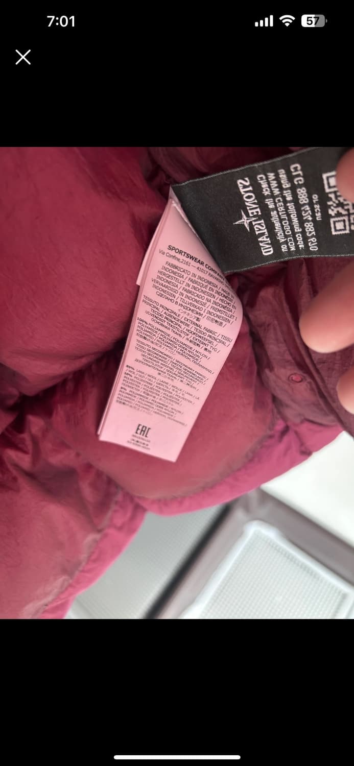 스톤아일랜드 크링클립스 롱패딩 버건디 xl 상품이미지8