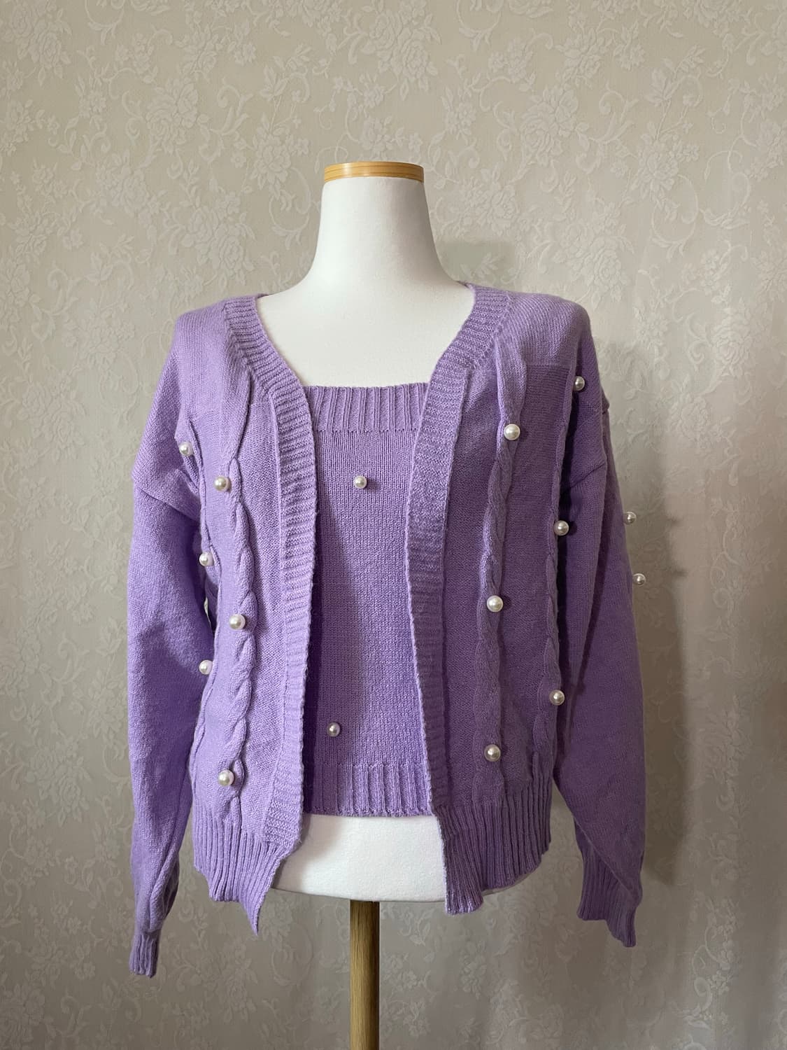 Grl라일락 퍼플 가디건 나시세트  상품이미지1