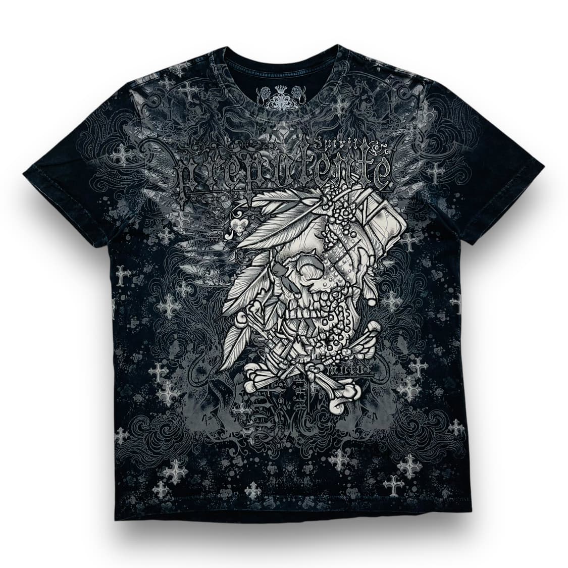 Prepotente Skull-washed cross T-shirt 상품이미지1