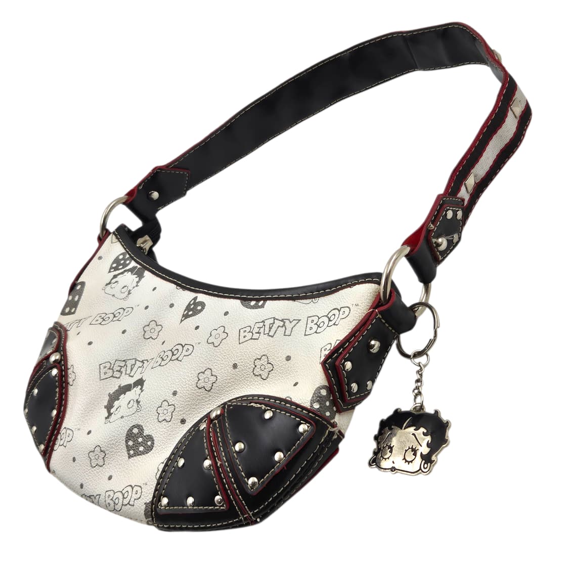 08s 레트로 베티붑 스터드 키링 레더 숄더백 상품이미지3