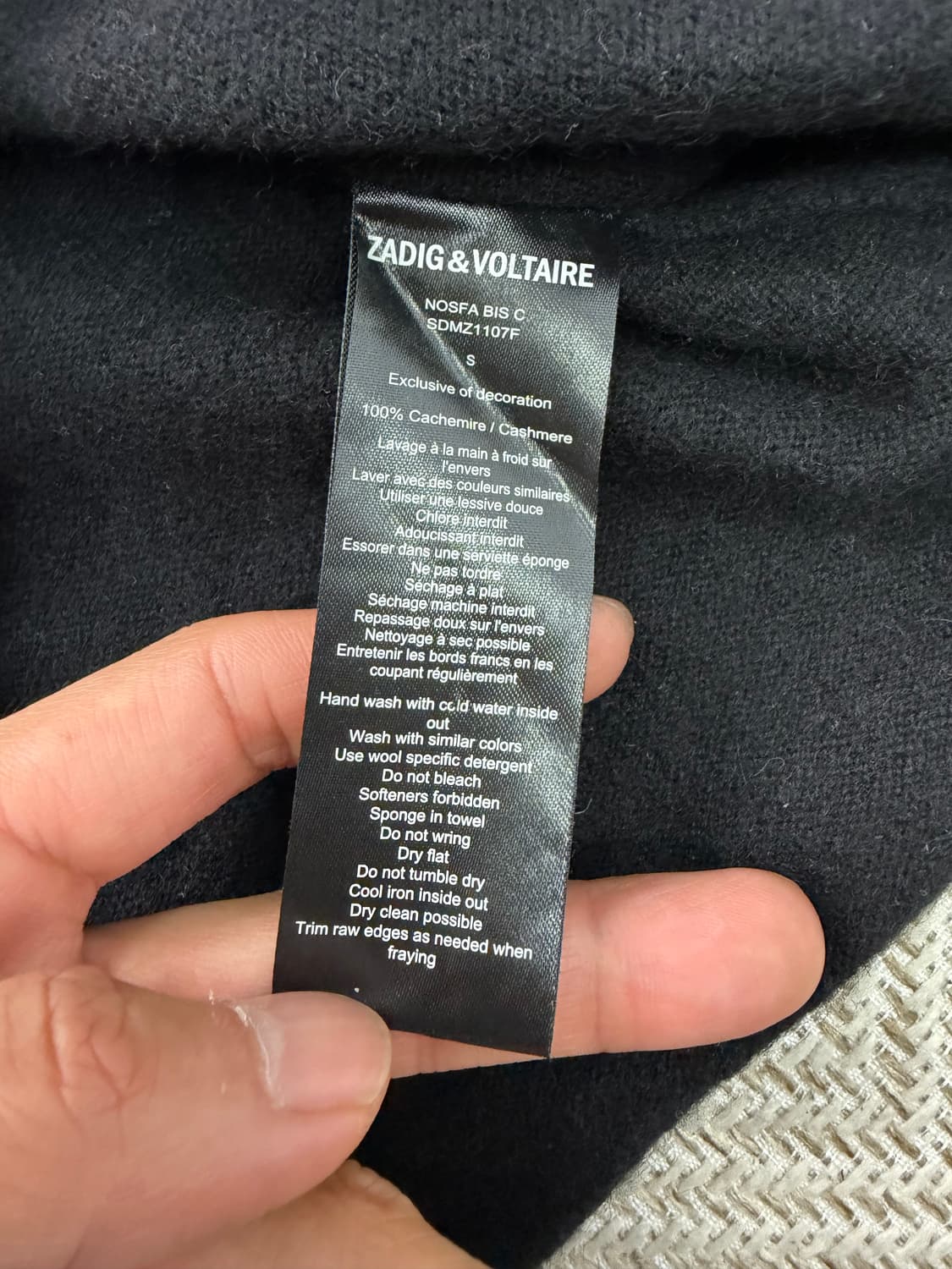 정품) 쟈딕앤볼테르 캐시미어100 여성니트 S   상품이미지7