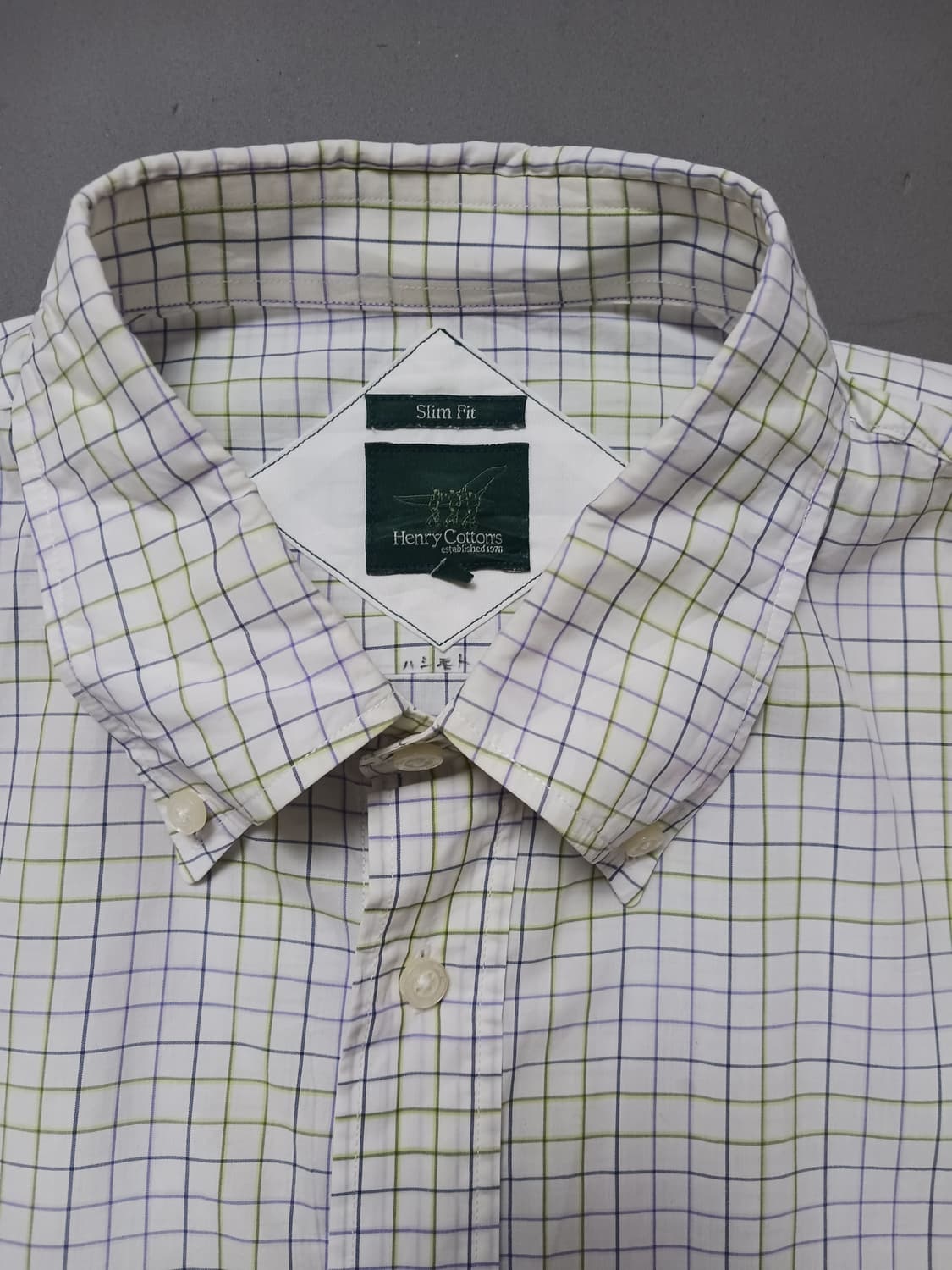 [40] 헨리코튼 체크 버튼 다운 셔츠 슬림핏 상품이미지2