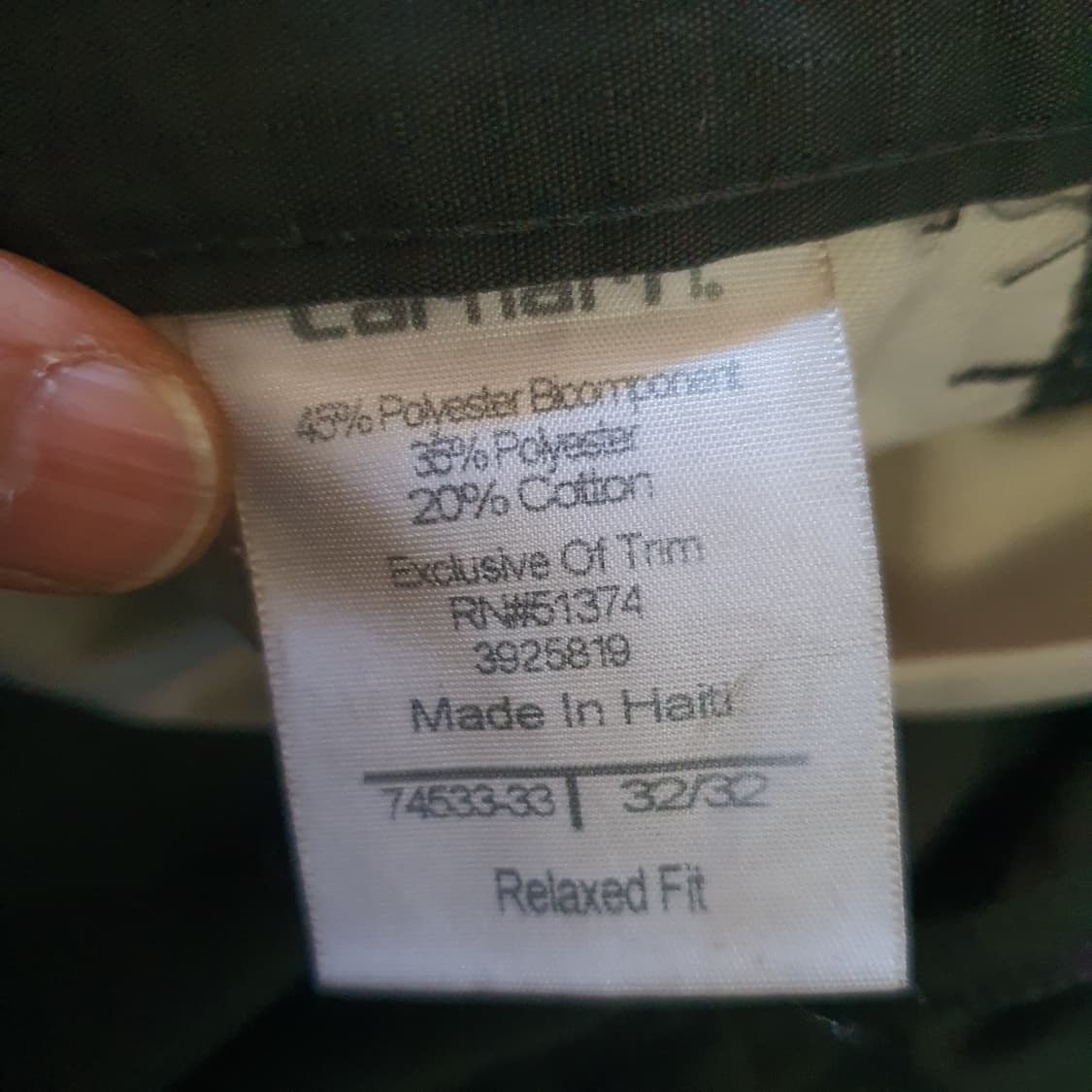 칼하트 릴렉스드 핏 워크 팬츠  no.92 상품이미지7