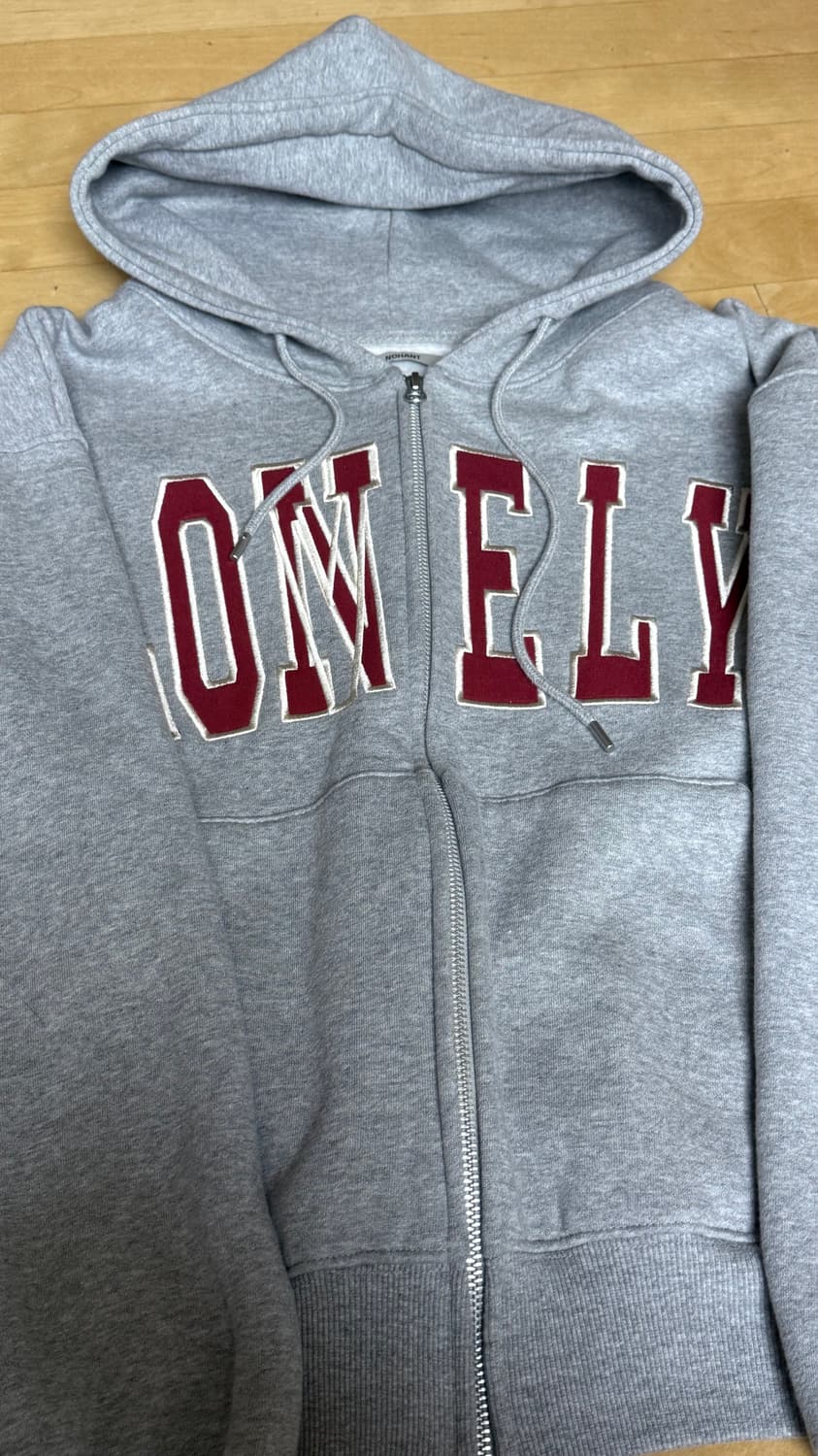 노앙 lonely lovely 후드집업 그레이 상품이미지2