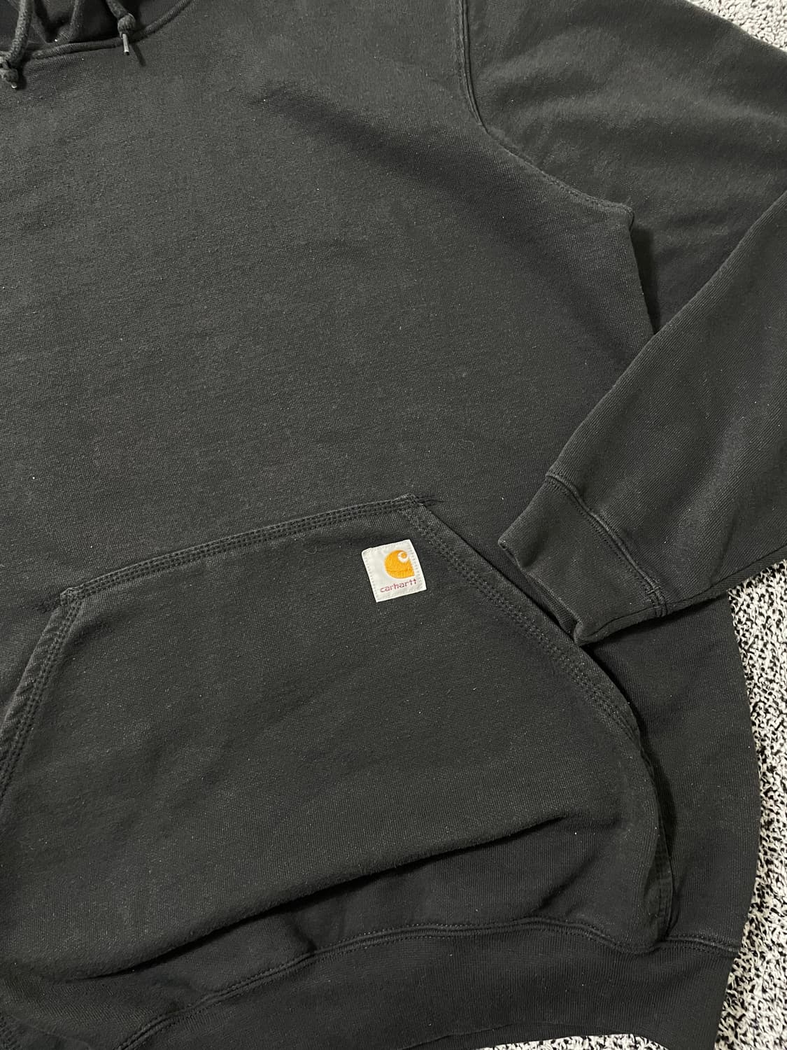 빈티지9. 칼하트 K121 루즈핏 미드웨이트 후드티셔츠 스웻 블랙 상품이미지2