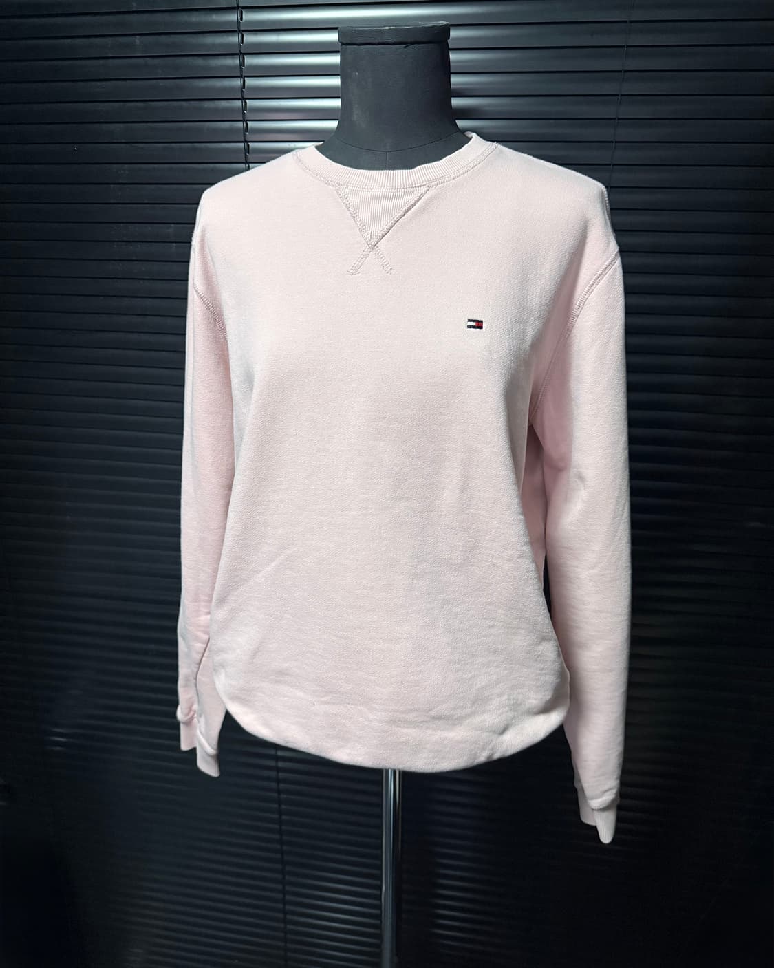 타미 힐피거 핑크 맨투맨 스웻 셔츠 로고 자수 S 90 라운드넥 로리 상품이미지1