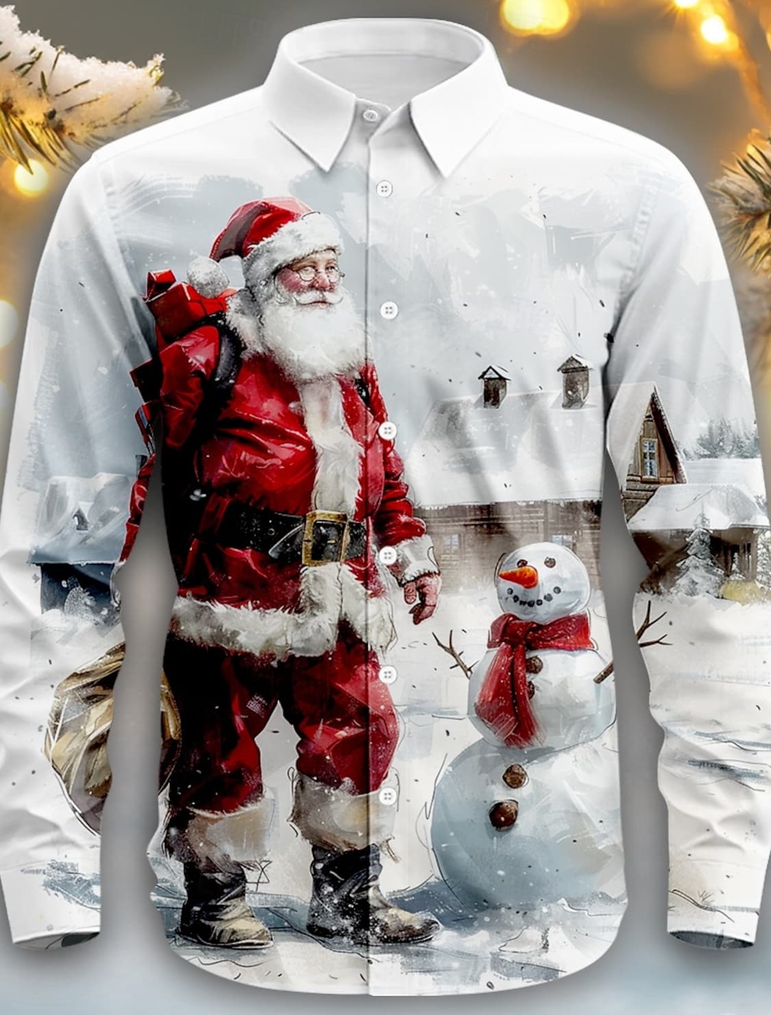 남성 크리스마스 산타크로스 셔츠 남방 의류 상품이미지10