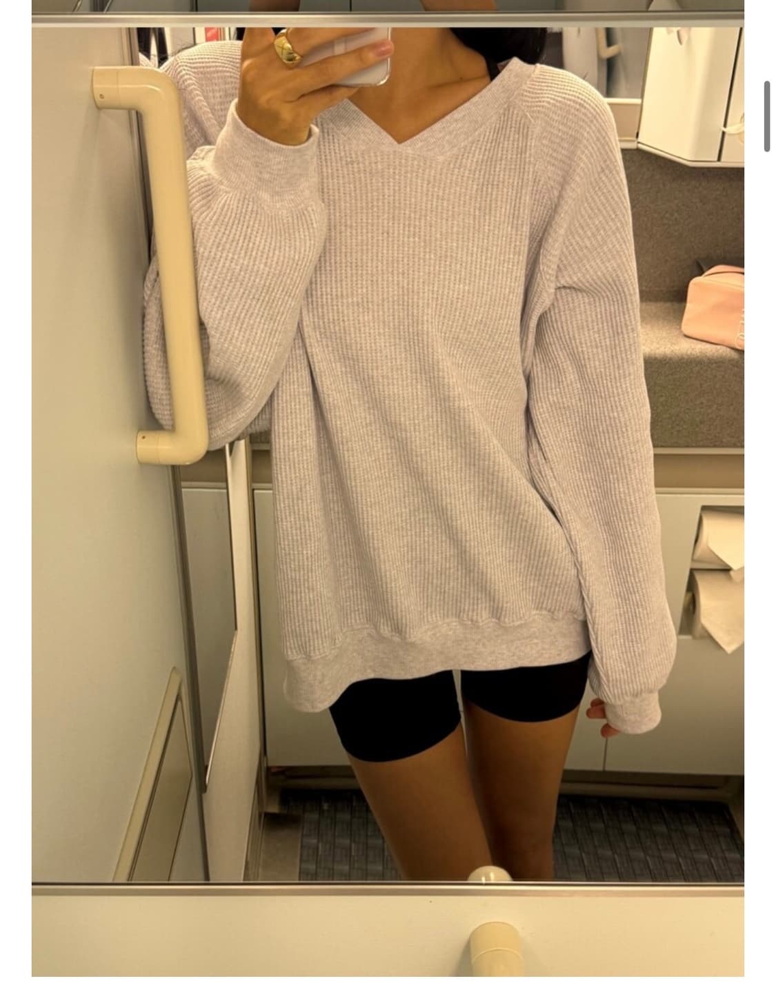 셀리앤리옹 와플 브이넥 스웻셔츠(새상품)와플 맨투맨 상품이미지3