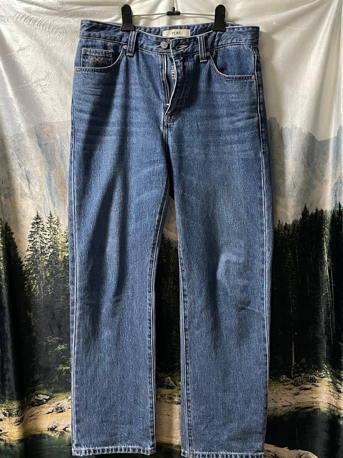 32) PLAC 청바지 스트레이트 세미 와이드 데님 팬츠 상품이미지1