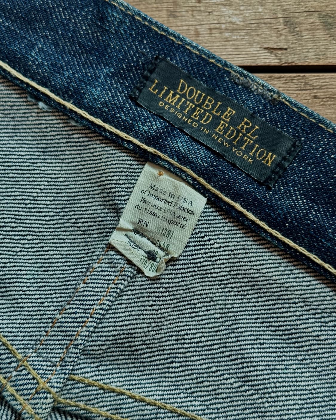 RRL 리미티드 에디션 5포켓 셀비지 데님 팬츠 made in usa 상품이미지9